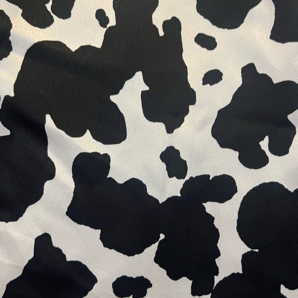 Silky Cow Print Mini Dress - Picture 3 of 4